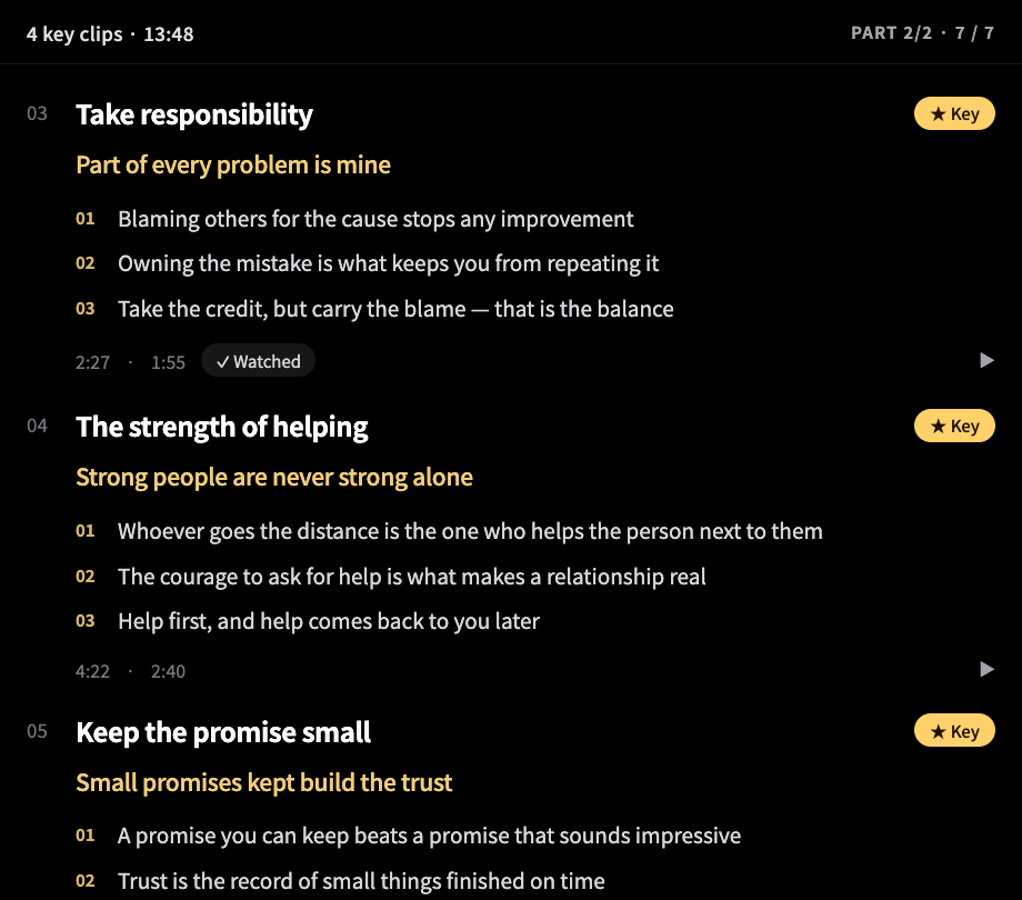Per-segment insight summaries
